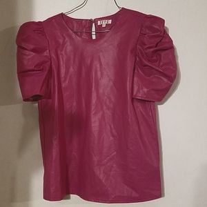 Faux leather top